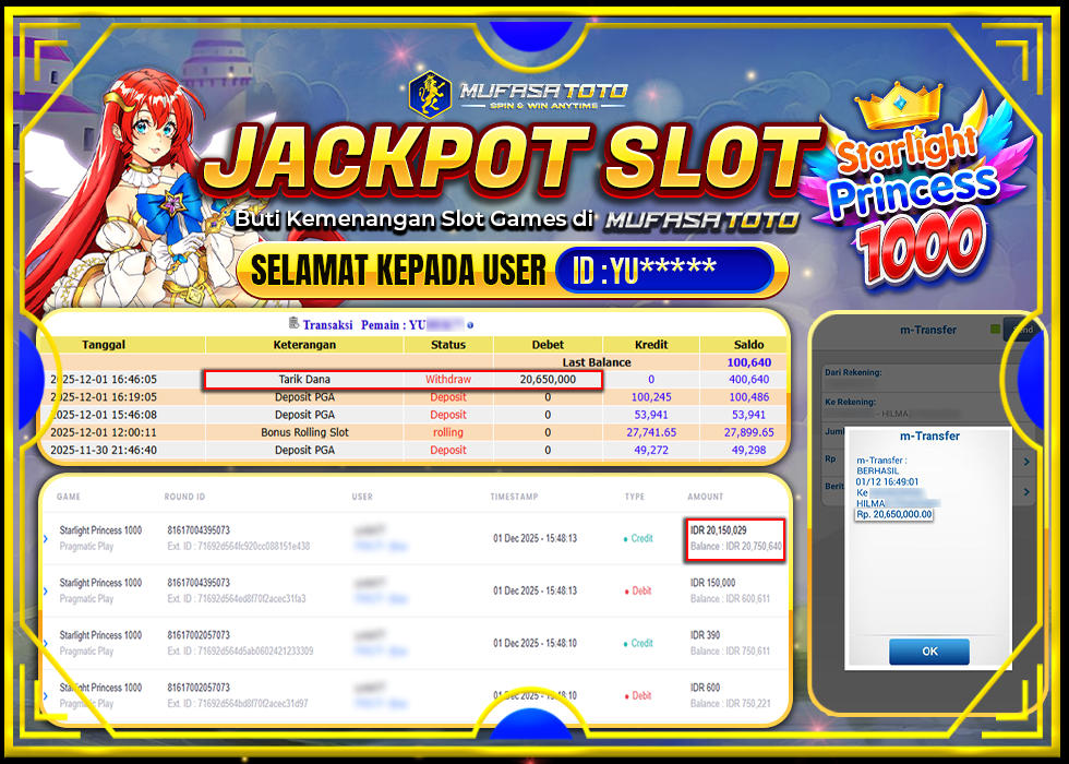 MUFASATOTO JACKPOT PRAGMATIC PLAY Rp.20.650.000|LUNAS